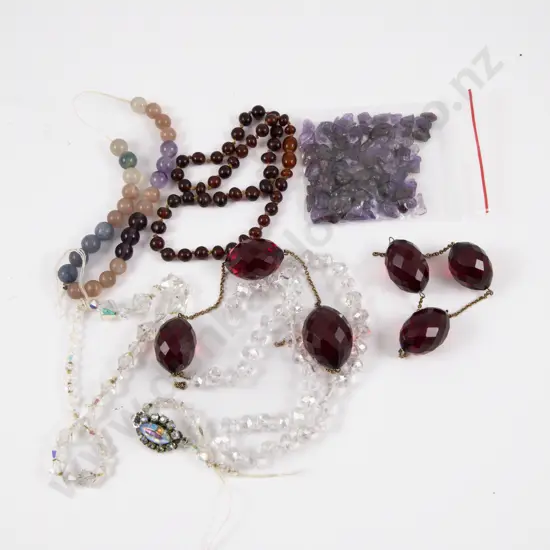 Collection of Assorted Loose Beads incl Amethyst and Crystal