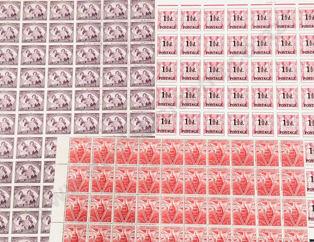 NZ Mint Stamp Sheets 1945 51 53 54 57 65 Health and Assorted Image 1++