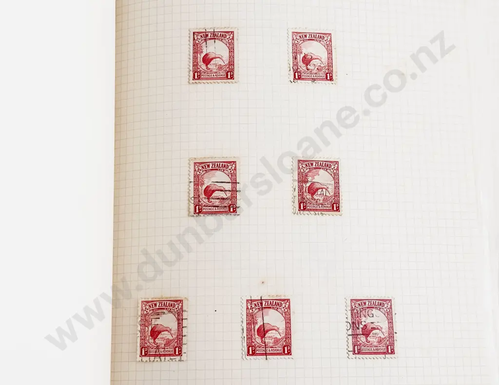 Vintage Album New Zealand Pre-decimal Stamps - singles Image 1++