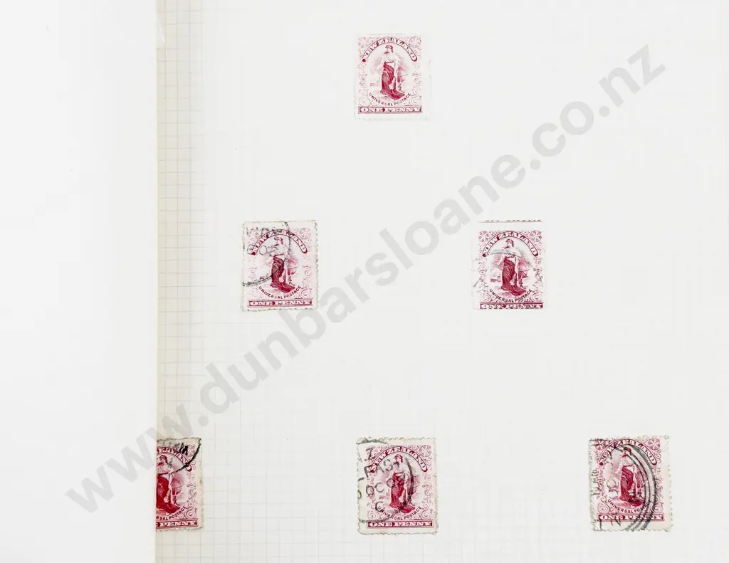 Vintage Album New Zealand Pre-decimal Stamps - singles Image 1++