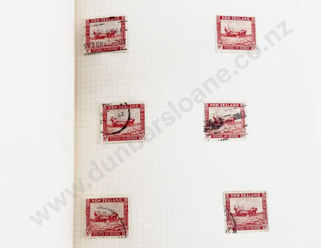 Vintage Album New Zealand Pre-decimal Stamps - singles Image 1++
