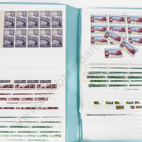 Three Stock Album New Zealand Mainly Pre-decimal Small Blocks Health and Various