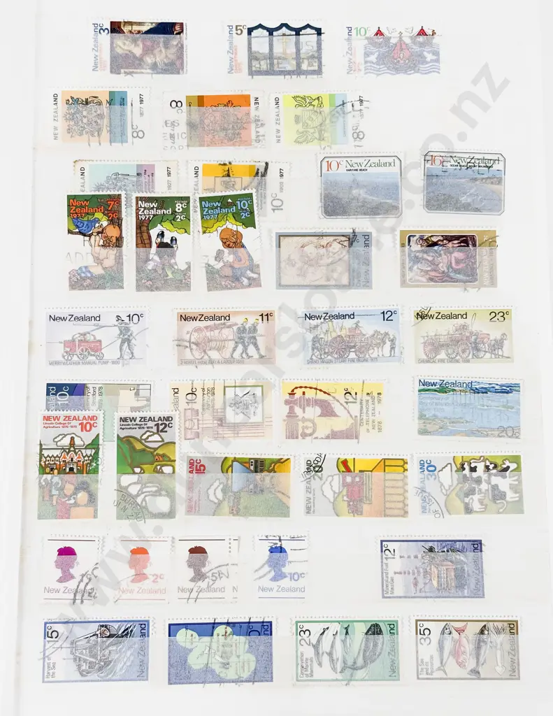 Stock Book Album NZ Used Stamps Pre-decimal and Decimal Image 1++