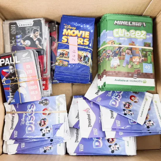Qty Mine Craft Disney and Sporting Collecting Cards Mostly Unopened