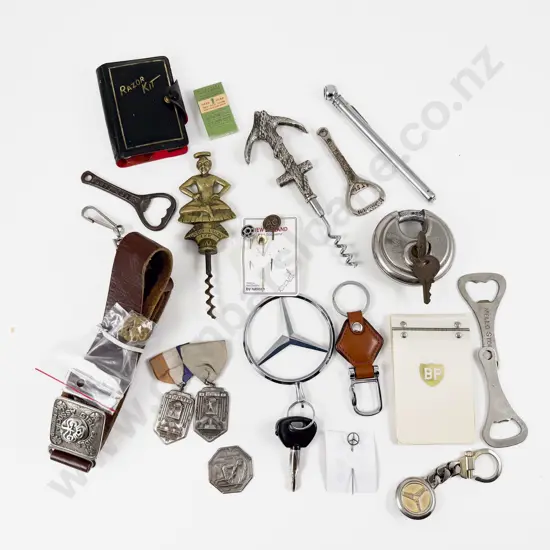 Collection Advertising Bottle Openers Medals Key Rings and Assorted
