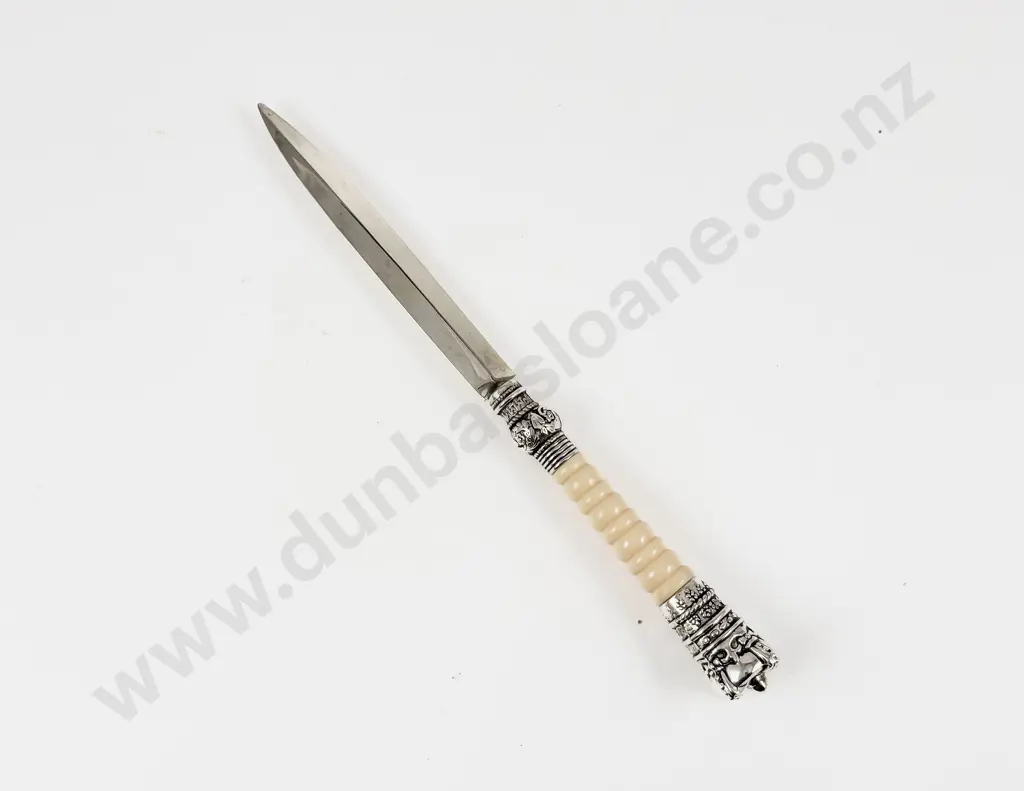 Boxed Regal White Metal and Ivory Plastic Paper Knife Image 1++