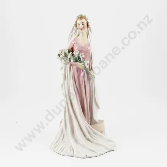 Rare Royal Doulton Figurine Wedding Morn HN1866  hair-line crack to base and one lily petal chip