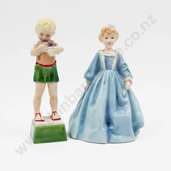 Two Royal Worcester Figures Grandmother's Dress #3081 & Fridays Child is Loving & Giving #3261