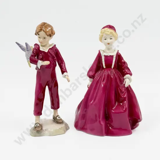 Two Royal Worcester Figures Grandmother's Dress #3081 & The Parakeet #3087