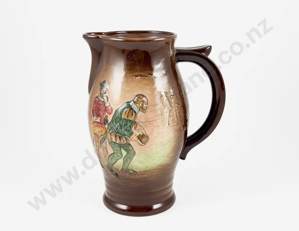 Royal Doulton Shallow Relief Jug - Sir Francis Drake Playing Bowls Image 1++
