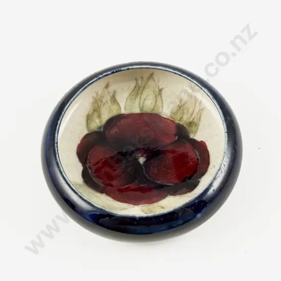 William Moorcroft Pansy Pattern Dish 11cm dia
