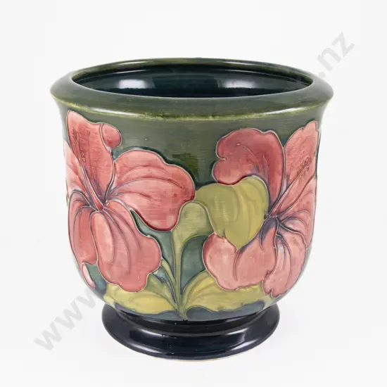 Moorcroft Hibiscus Pattern Planter 24cm dia x 23cm H