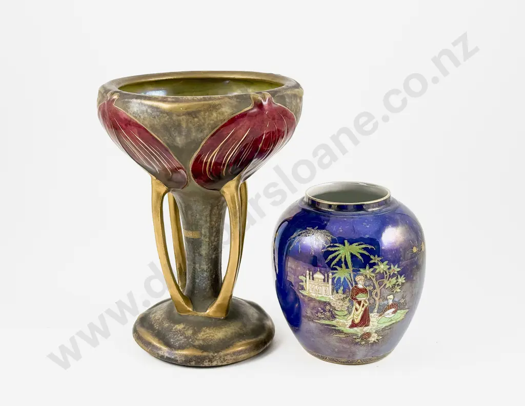 Art Nouveau Amphora Vase (faults) and Carlton Ware Persian Pattern Ginger Jar (no lid) Image 1++