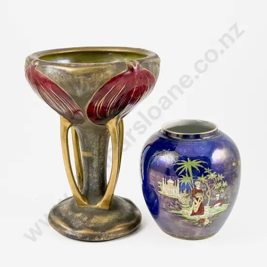 Art Nouveau Amphora Vase (faults) and Carlton Ware Persian Pattern Ginger Jar (no lid)