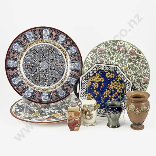 Royal Doulton Head Rack Plate Wedgwood Peoney Plates with Two RD Dishes and Four Posy Pots