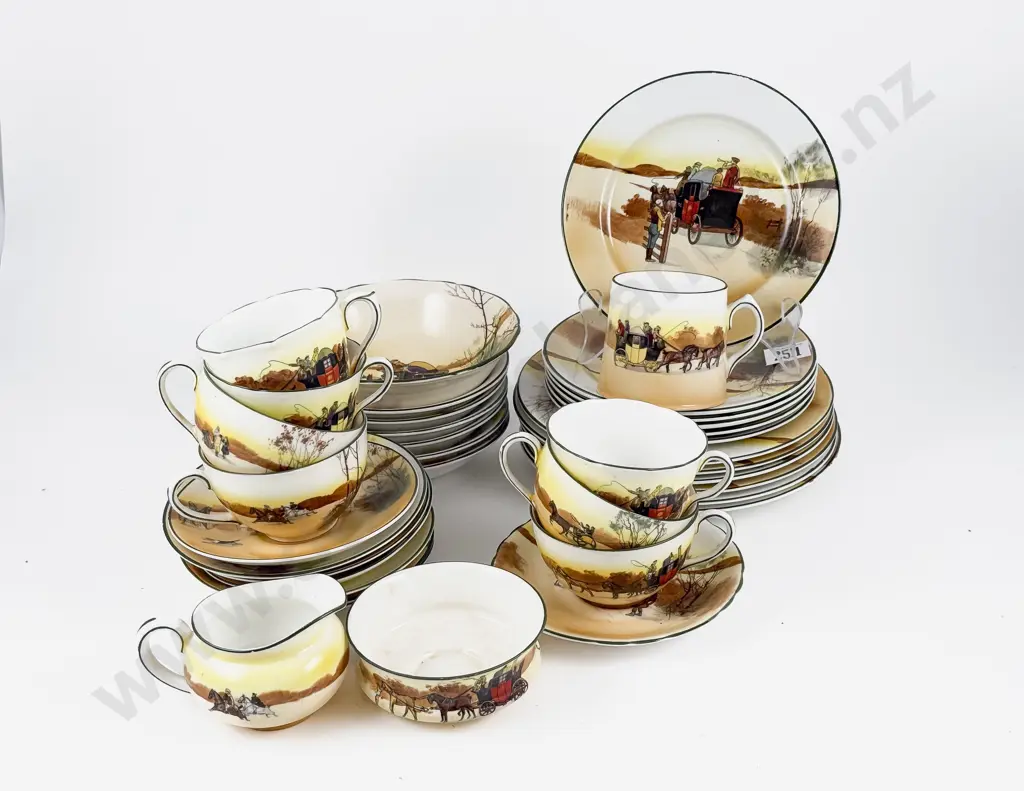 Royal Doulton Coaching Scene Series Luncheon Ware 38pieces Image 1++