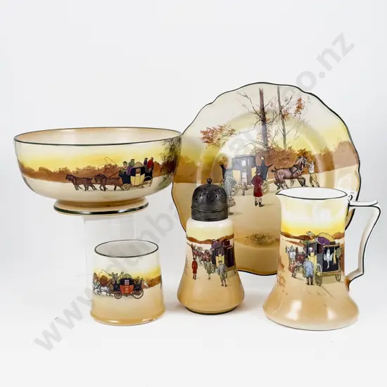 Royal Doulton Coaching Scene Series Head Rack Plate Fruit Bowl Jug Sugar Caster and Pot