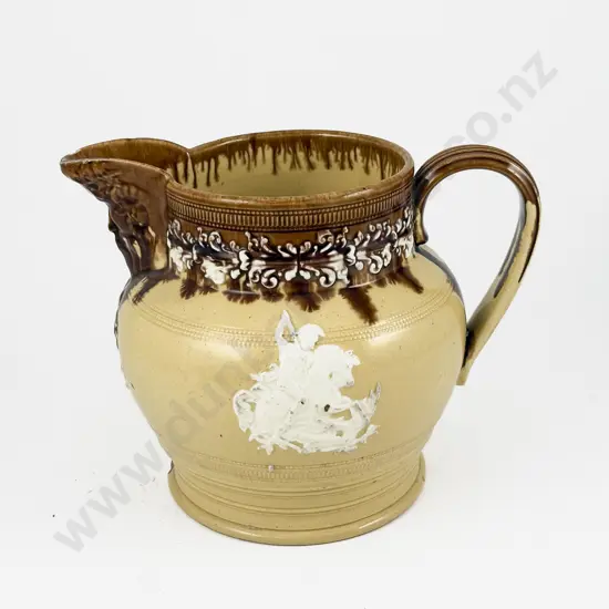 Victorian Earthenware Tavern Ale Jug (some chips)