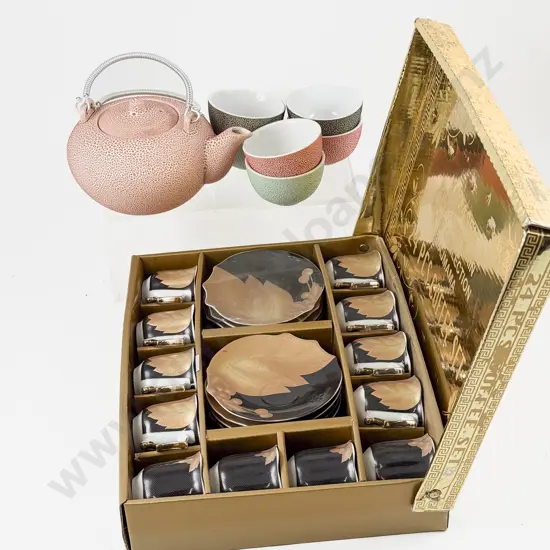 Yamasen Fine Porcelain Gold Collection Hajmana Coffee Set and Modern Teaset