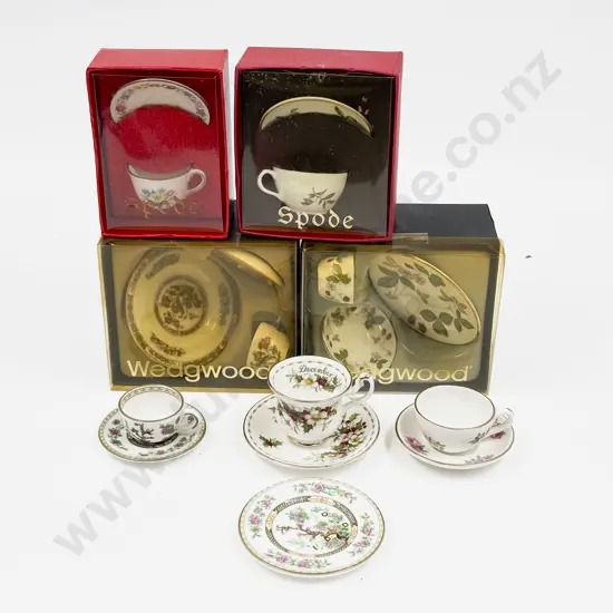 Eight Various Manufacture Miniature Cups and Saucers