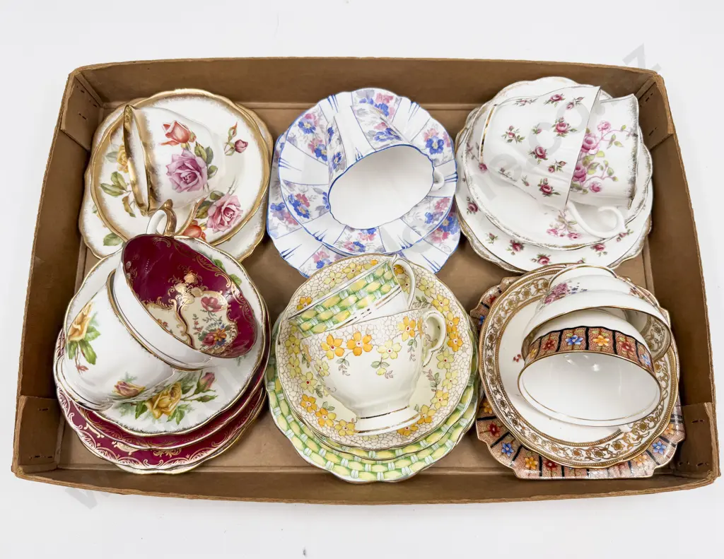 Collection of Ten Fancy Cup Saucer & Plates Image 1++