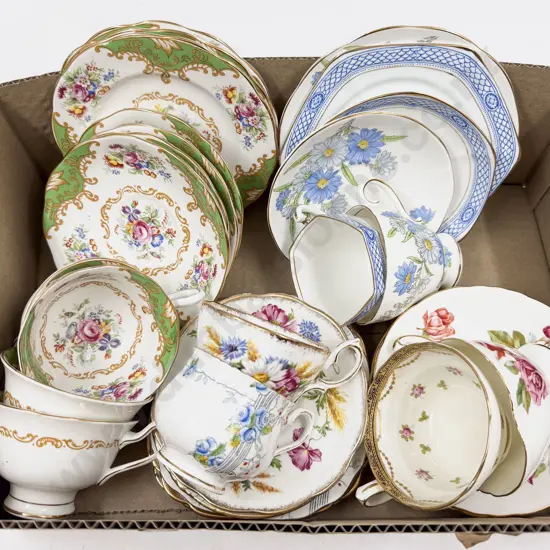 Collection of Ten Fancy Cup Saucer & Plates