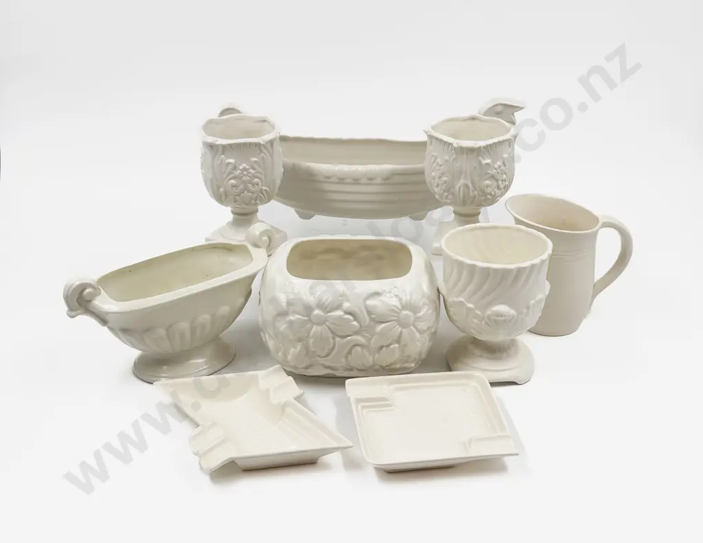 Assorted White Ware Flower Troughs Dishes & Various Image 1++