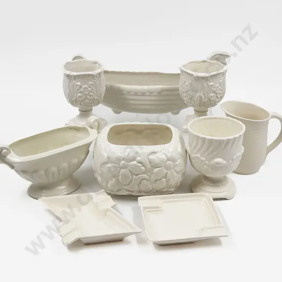 Assorted White Ware Flower Troughs Dishes & Various