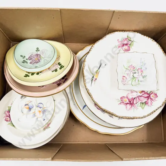 Collection of Various Orchid Pattern Plates & Dishes