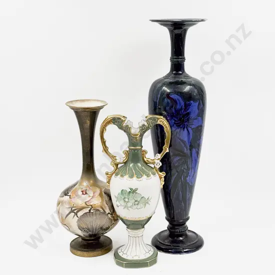 Royal Dux Urn & Two Long Stem Specimen Vases - Faults