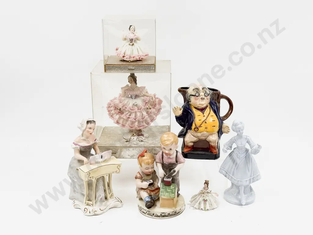 Two Dresden Lace Figures & Others Image 1++