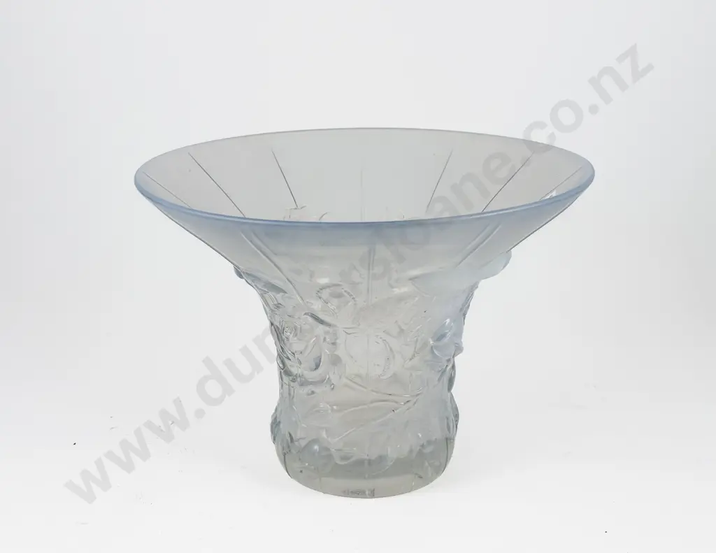 Barolac Czechoslovakia Art Deco Flared Rim Vase opalescent 24cm dia Image 1++