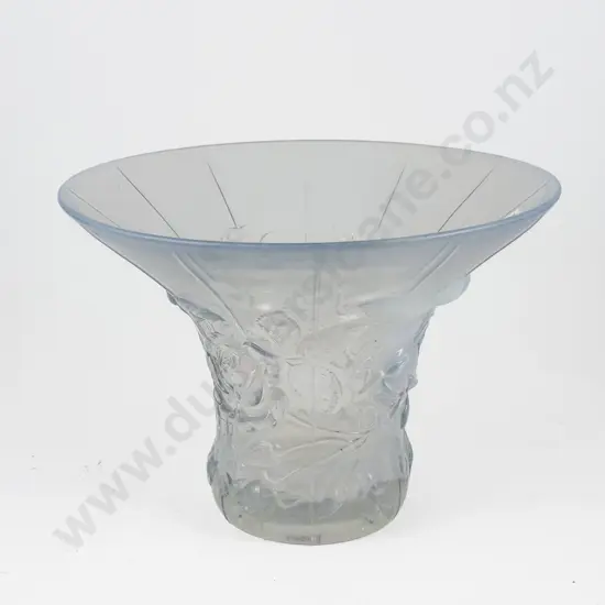 Barolac Czechoslovakia Art Deco Flared Rim Vase opalescent 24cm dia
