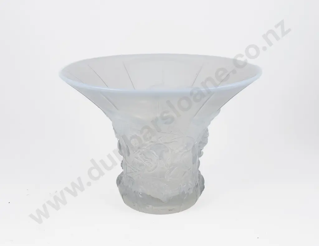 Barolac Czechoslovakia Art Deco Flared Rim Vase opalescent 24cm dia Image 1++