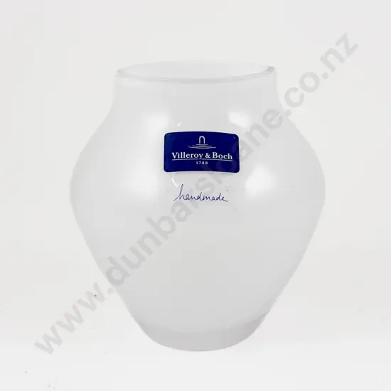 Handmade Villeroy & Boch White Encased Glass Flower Vase 13.5cm H
