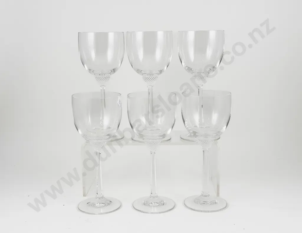 Set of Six Long Stem Wine Glasses Image 1++