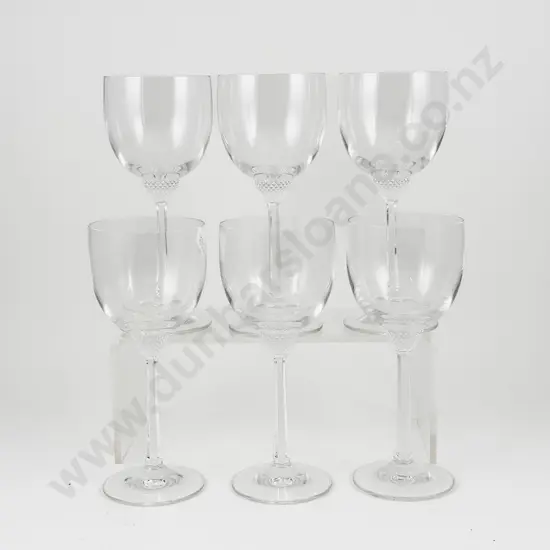 Set of Six Long Stem Wine Glasses