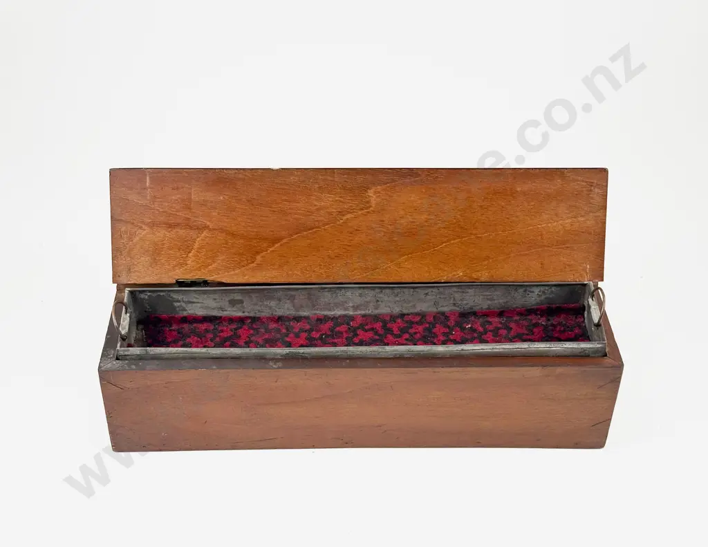 Victorian Mahogany Cutlery Box with Two Original Liners Image 1++