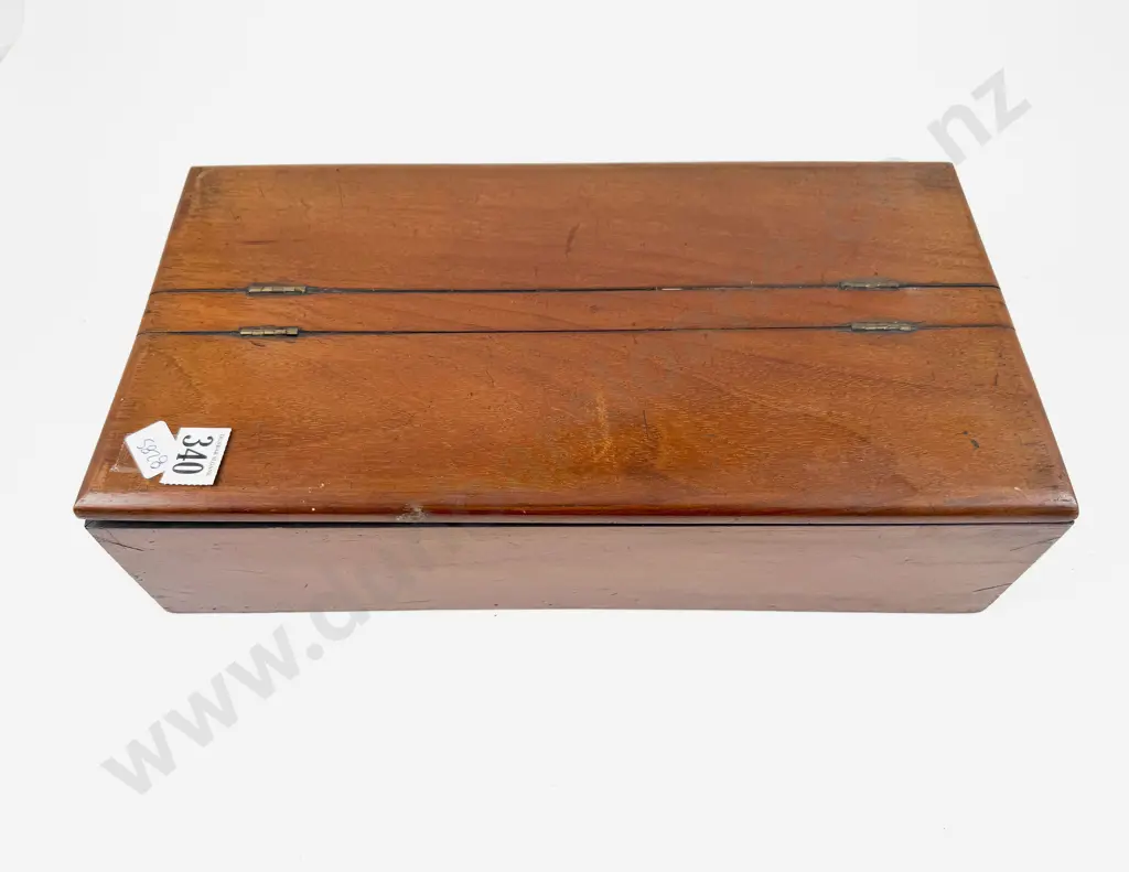 Victorian Mahogany Cutlery Box with Two Original Liners Image 1++