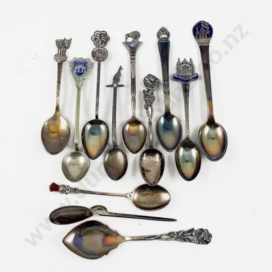 Twelve Assorted Sterling Silver Souvenir Spoons