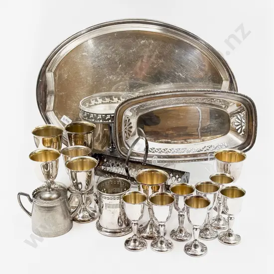 S/Plate Tray Wine Goblets & Dishes etc