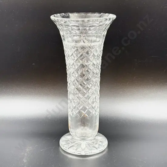 Vintage Large Tall Stem Crystal Vase 35.5cm H