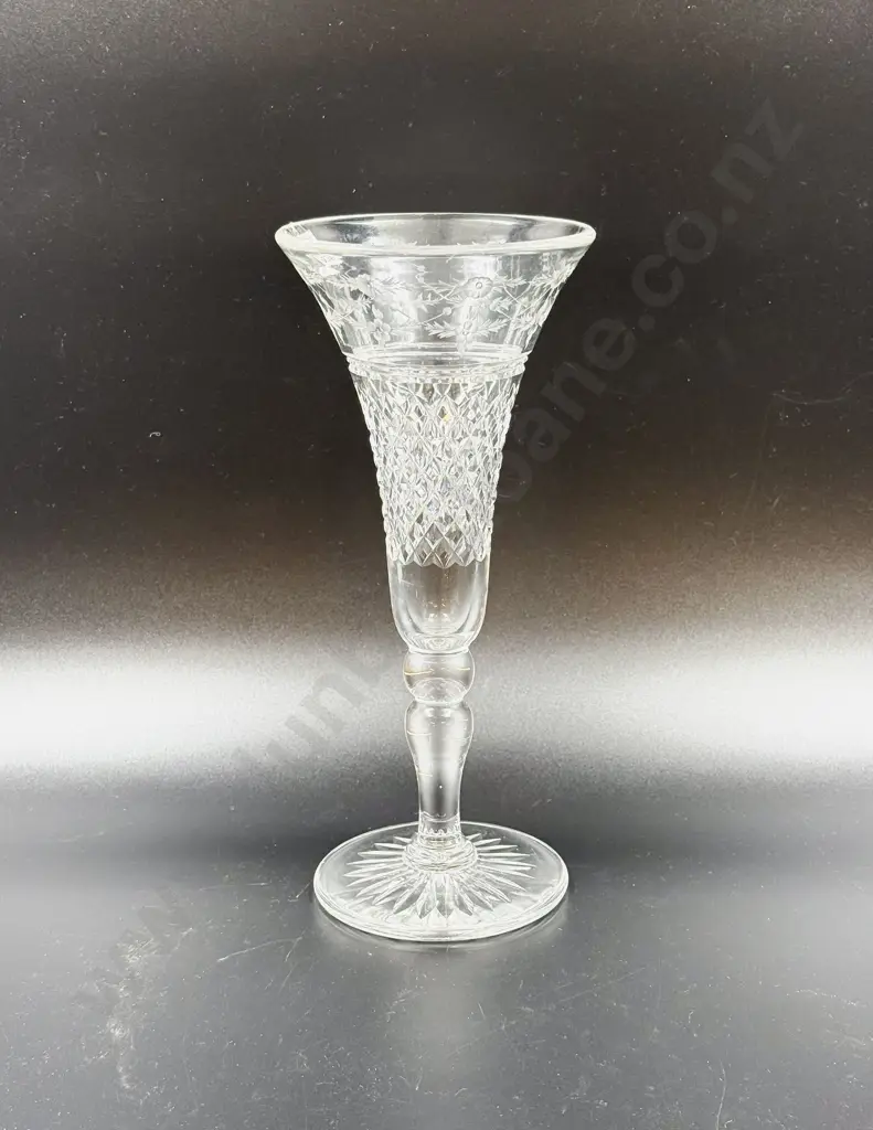 Vintage Stuart Crystal Trumpet Vase 30cm H Image 1++