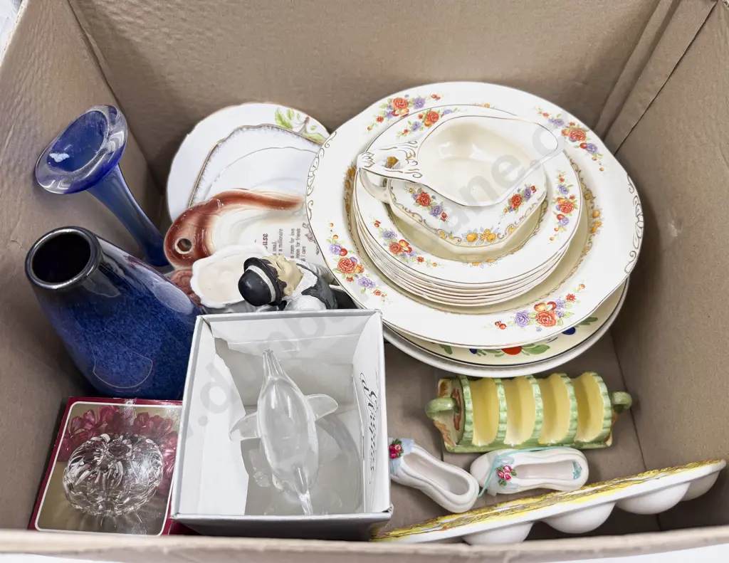 Vintage China Dessert Set Various Plates Some Glassware & Assorted Image 1++