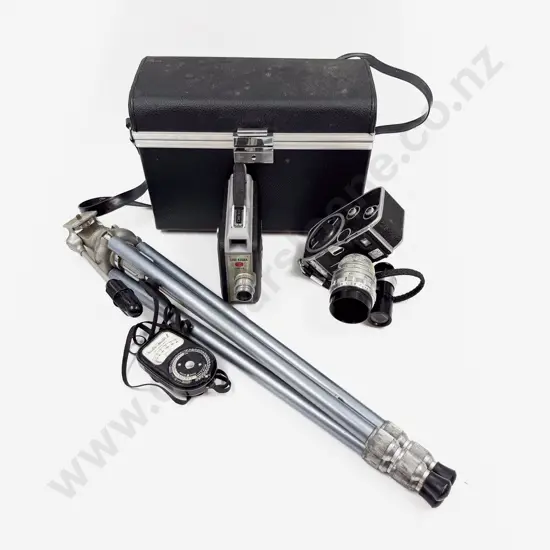 Paillard Bolex Movie Camera Cine Kodak Movie Camera in Cases Other Case & Tripod