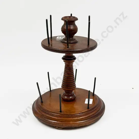 Vintage Turned Wooden Spool Holder