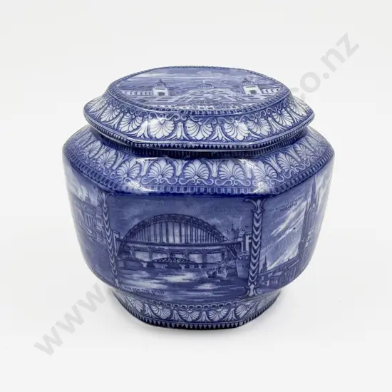 Maling Six Octagonal Blue & White Ginger Jar