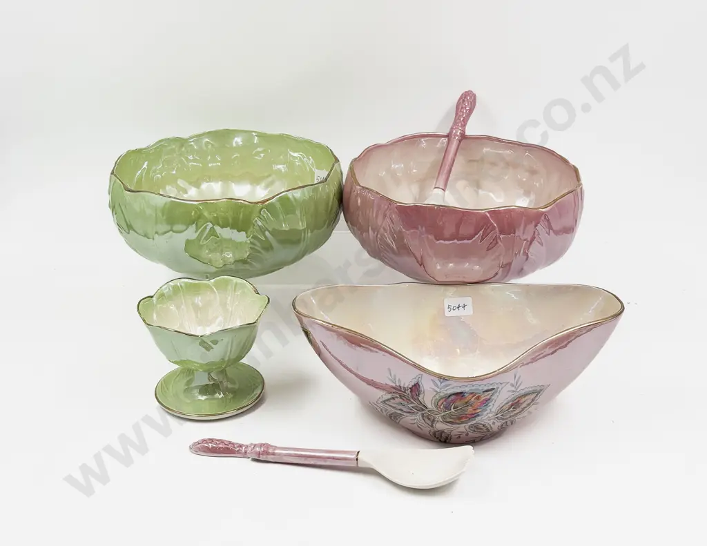 Three Pieces of Maling together with Salad Bowl & Servers Image 1++