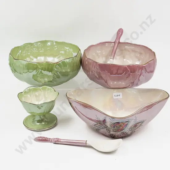 Three Pieces of Maling together with Salad Bowl & Servers