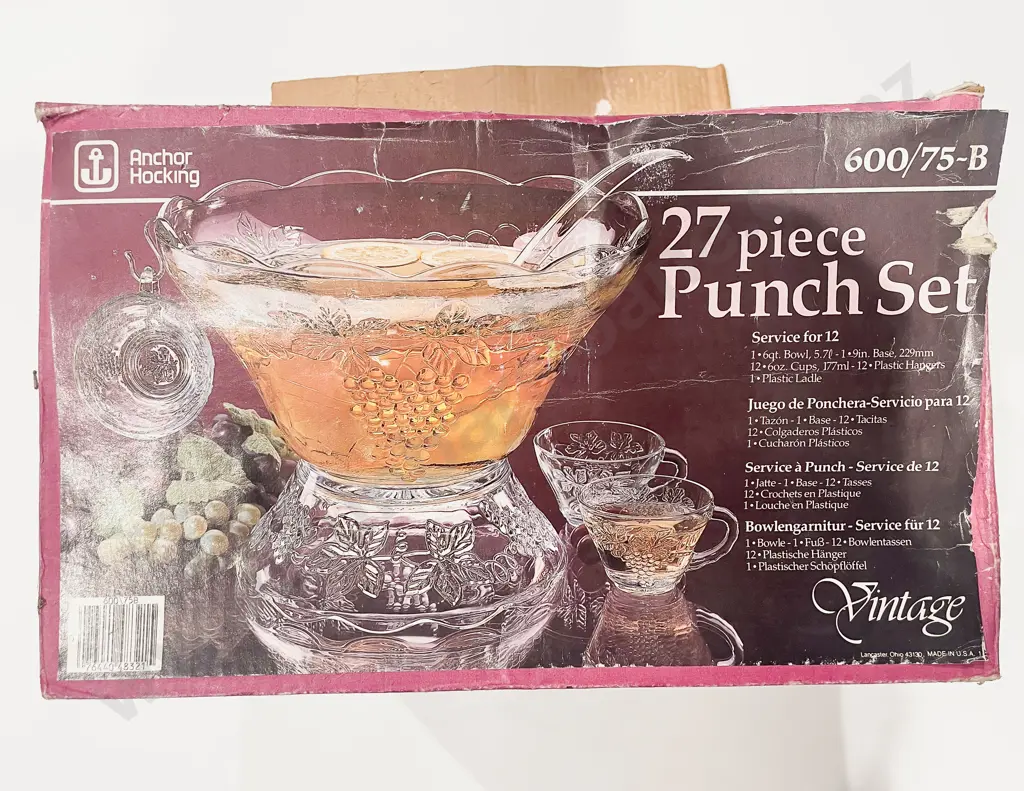 A Boxed Punch Set together with Qty of Assorted China & Tall  Glass Vase Image 1++